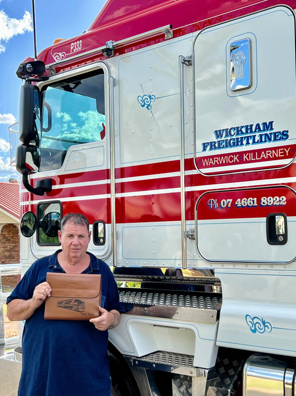 Truck N Co customer with his log book cover