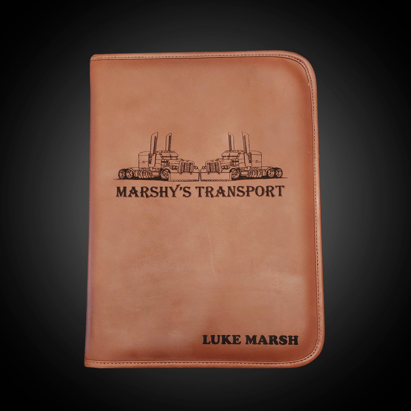 Trucknco personalise leather a4 clipboard folder