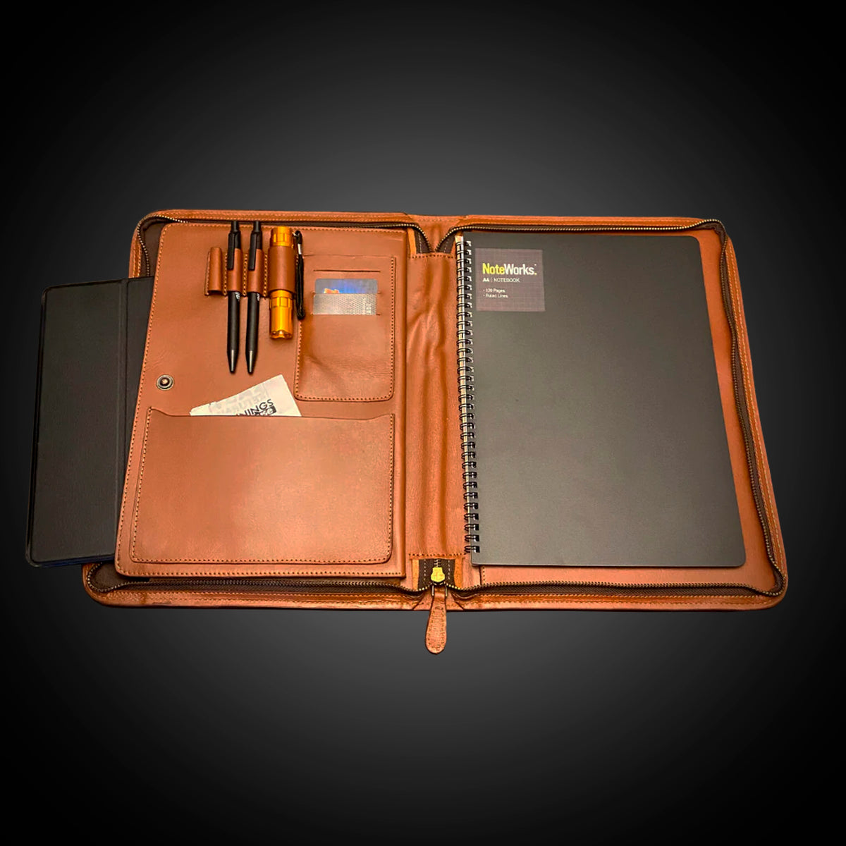 Trucknco Leather Work Fodler open view