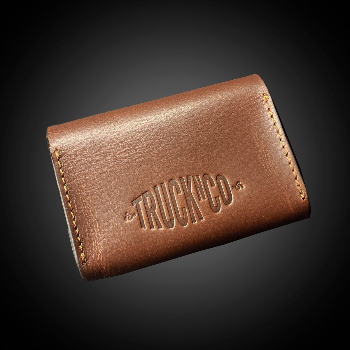 Trucknco Leather business card case back view